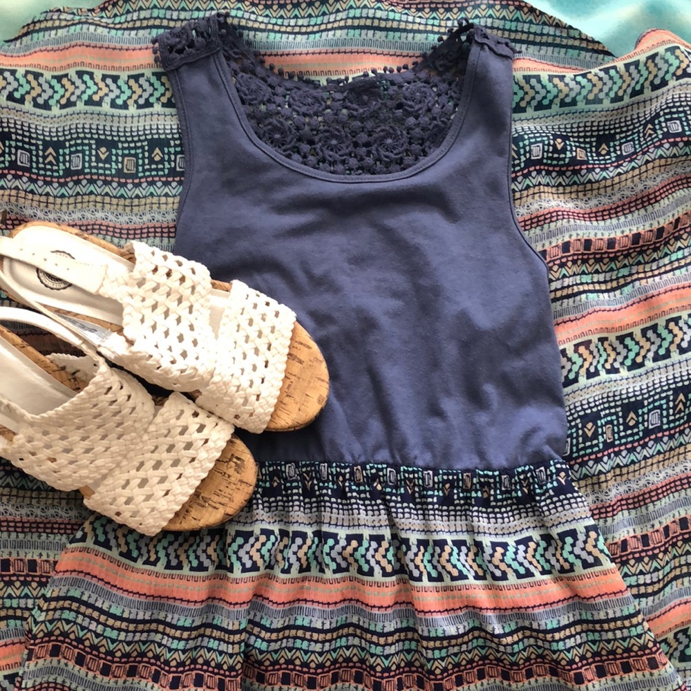 Very cute Girls white heels and navy dress